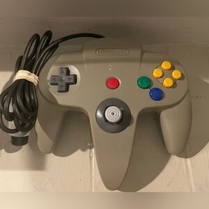 Nintendo 64 Solid Gray Controller NUS-005 Official N64 OEM Tested Working Tight